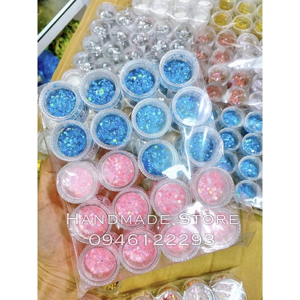 Nhũ kim tuyến mix size