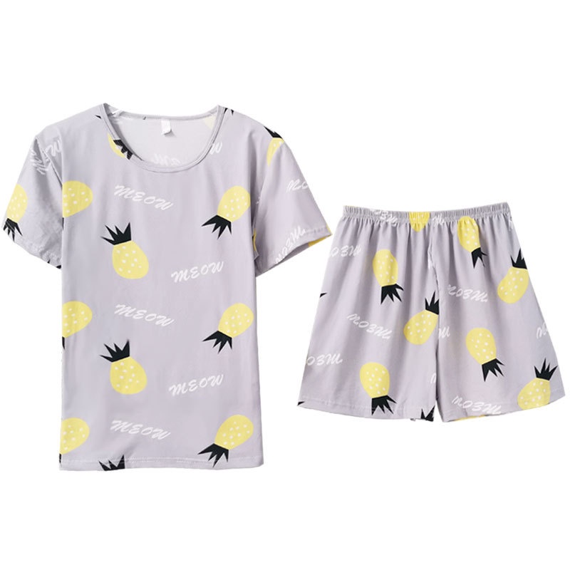 Bộ đồ ngủ ngắn tay họa tiết quả dứa dễ thương xinh xắn | BigBuy360 - bigbuy360.vn