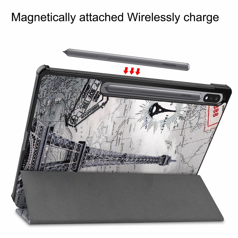 PU Leather Foldable Stand Cover Smart Case Fashion Printings for Samsung Galaxy Tab S7 Plus 12.4 T970 T975 T976 SM-T970 SM-T975