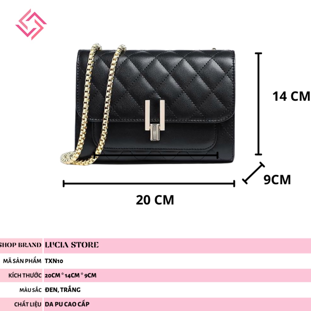 Túi xách nữ đeo chéo da cao cấp khóa y 3 ngăn thời trang LUCIA STORE TXN10
