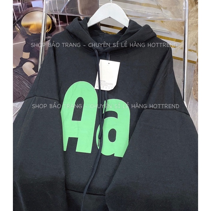 Áo Hoodie Nỉ Ngoại Mũ 2 Lớp Chữ AA Kiểu Dáng Unisex Hàn Quốc Ulzzang Phong Cách Trẻ Trung