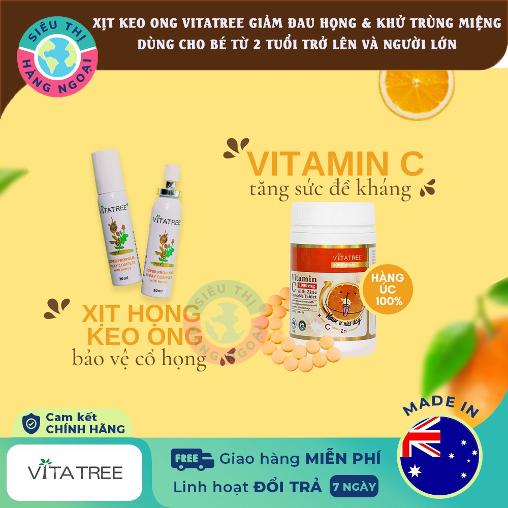 Xịt keo ong Vitatree Super Propolis Úc