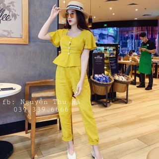 Set áo plum quần baggy