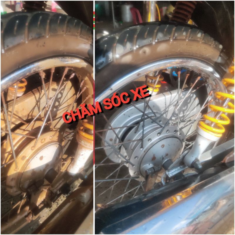 DUNG DỊCH NƯỚC TẨY RỬA ĐẦU BÒ LỐC XE MÁY KHÔNG CHẠM SIÊU MẠNH , TẨY INOX , ỐNG CỔ BÔ , GẦM KHOANG MÁY