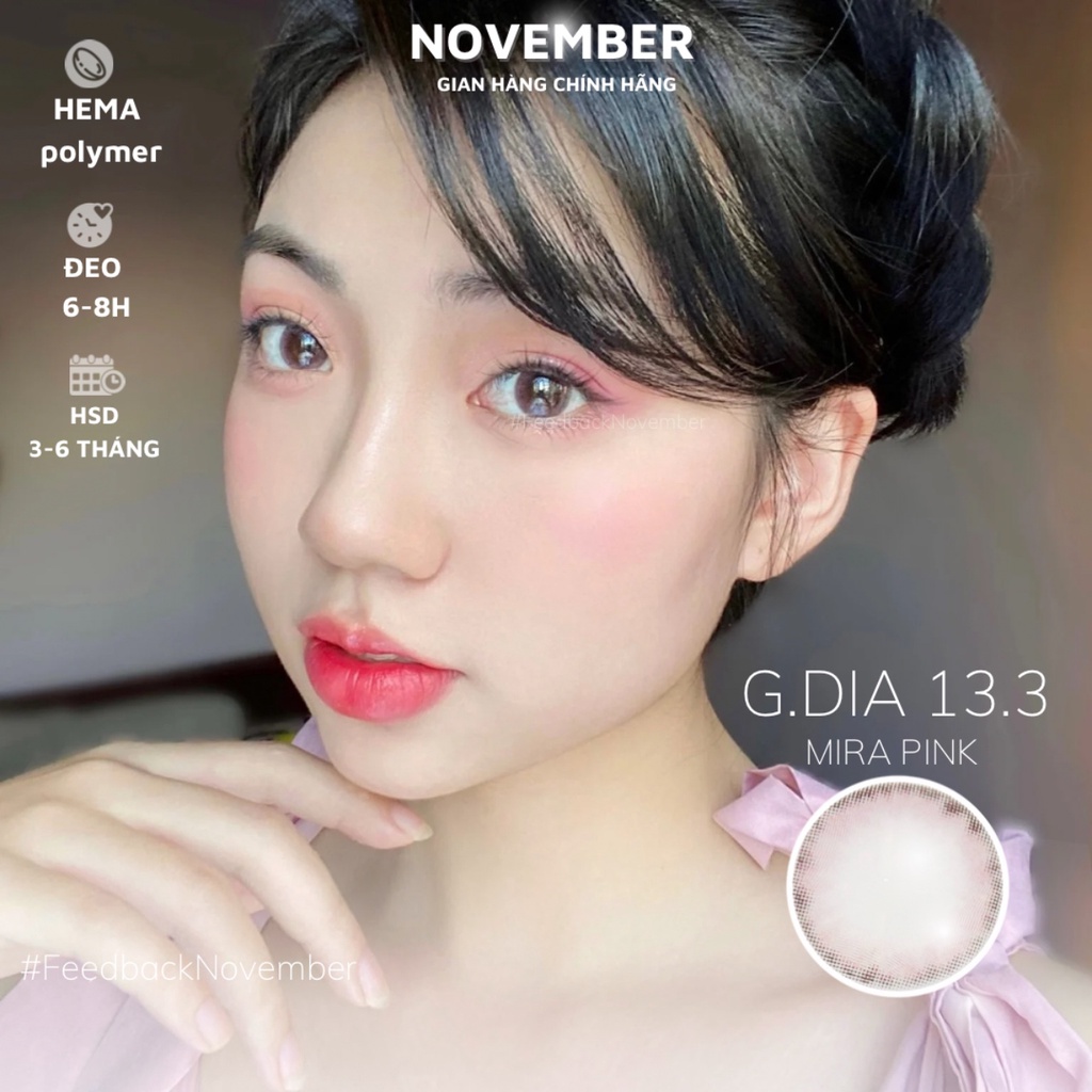 Kính áp tròng Mira pink Hàn Quốc tone hồng trong trẻo