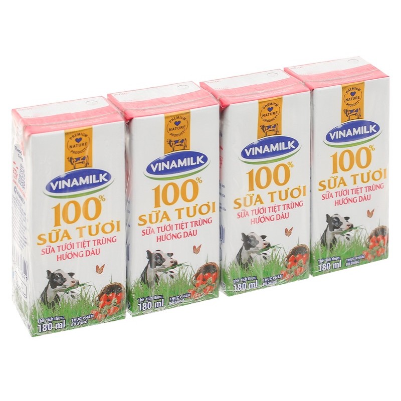 Thùng 48 hộp sữa tươi Vinamilk 180ml (các loại)