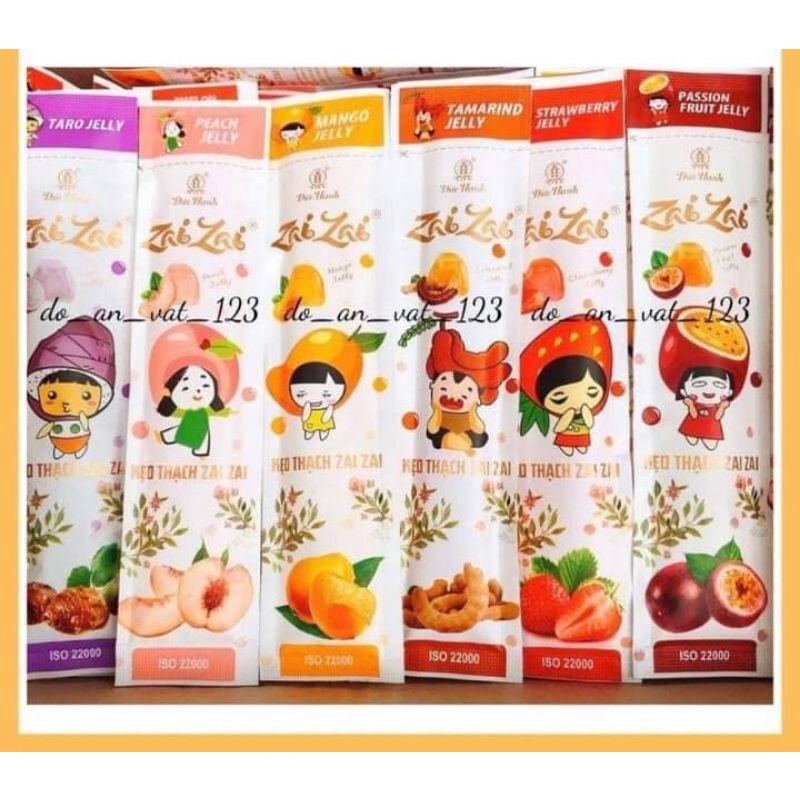 Kẹo thạch trái cây Zai Zai thanh dài giòn dai ngon cho cả nhà