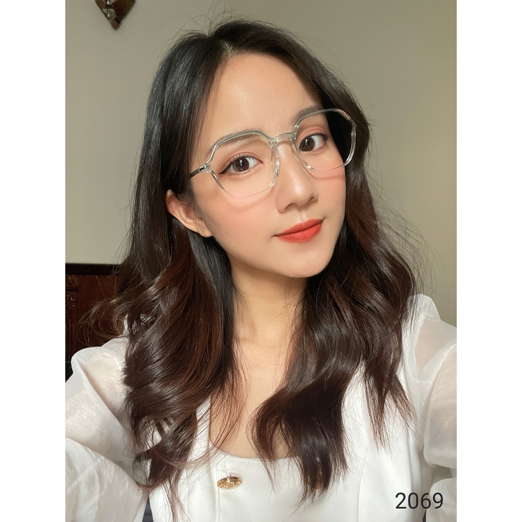 Kính gọng vuông nam nữ LILYEYEWEAR chất liệu nhựa thanh mảnh nhẹ nhàng thời trang 2069