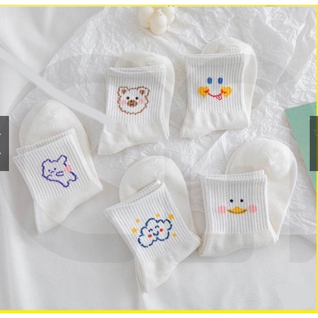 Tất Vớ Cổ Ngắn Nam Nữ Họa Tiết Gấu Thời Trang Unisex Style Hàn Quốc_NEM Store