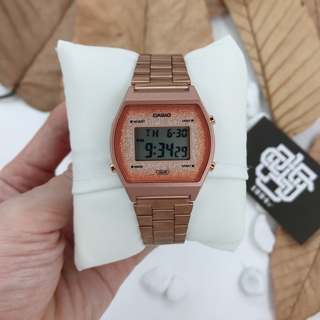 Đồng hồ nữ Casio B640 / B640WCG-5 dây thép chính hãng, chống nước 50m