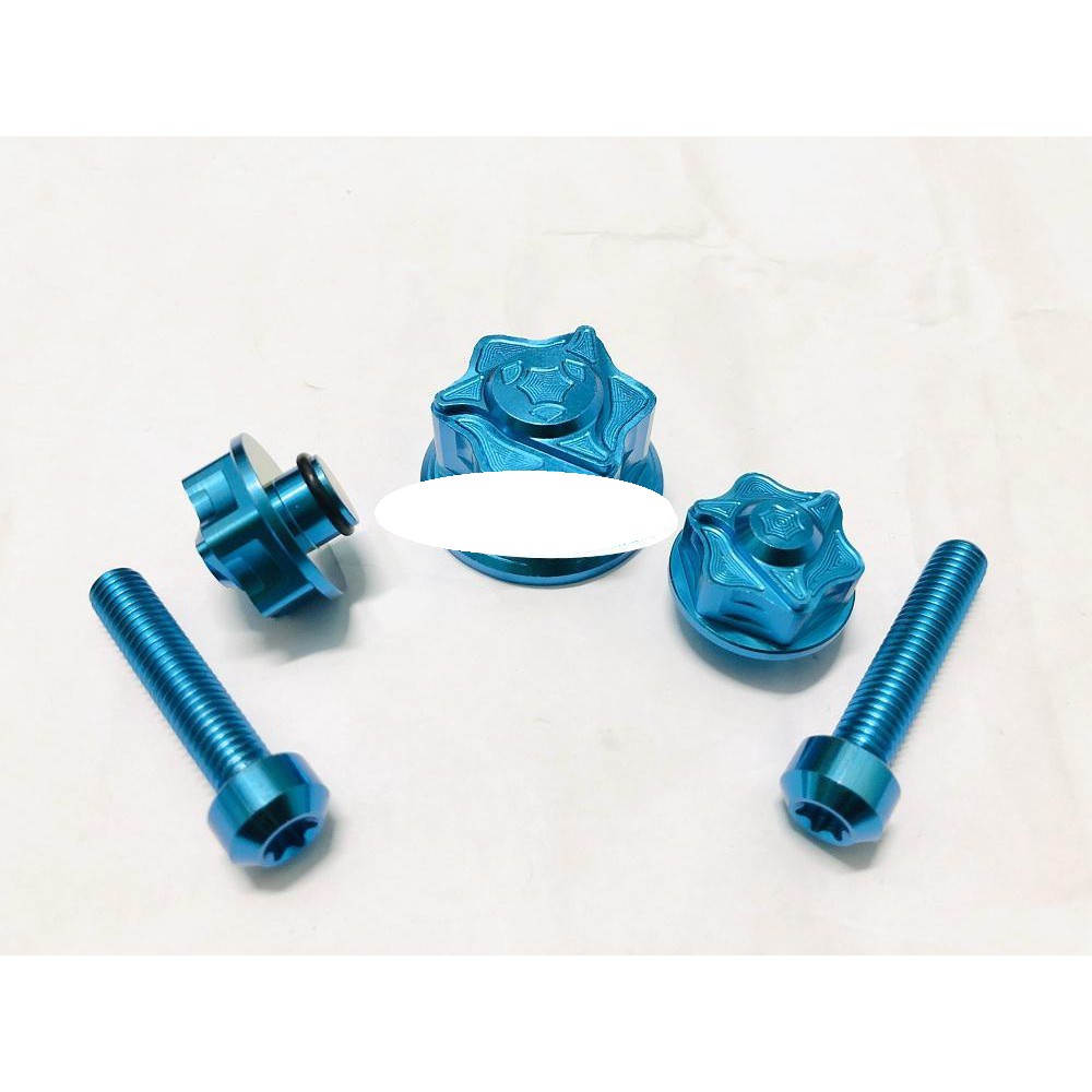 Bộ 5 con ốc GR5 gắn Ghi Đông Satria,Raider Fi 2018,2019 (100% titan) Xanh Lục bảo