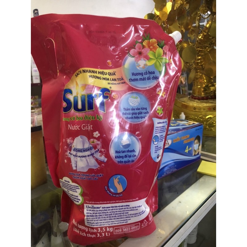 Nước giặt surf cỏ hoa diệu kỳ túi 3,5kg