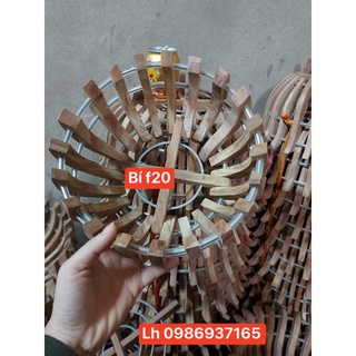 Chậu gỗ trồng lan kiểu Bí Size 20 - tặng lưới lót chậu, móc treo