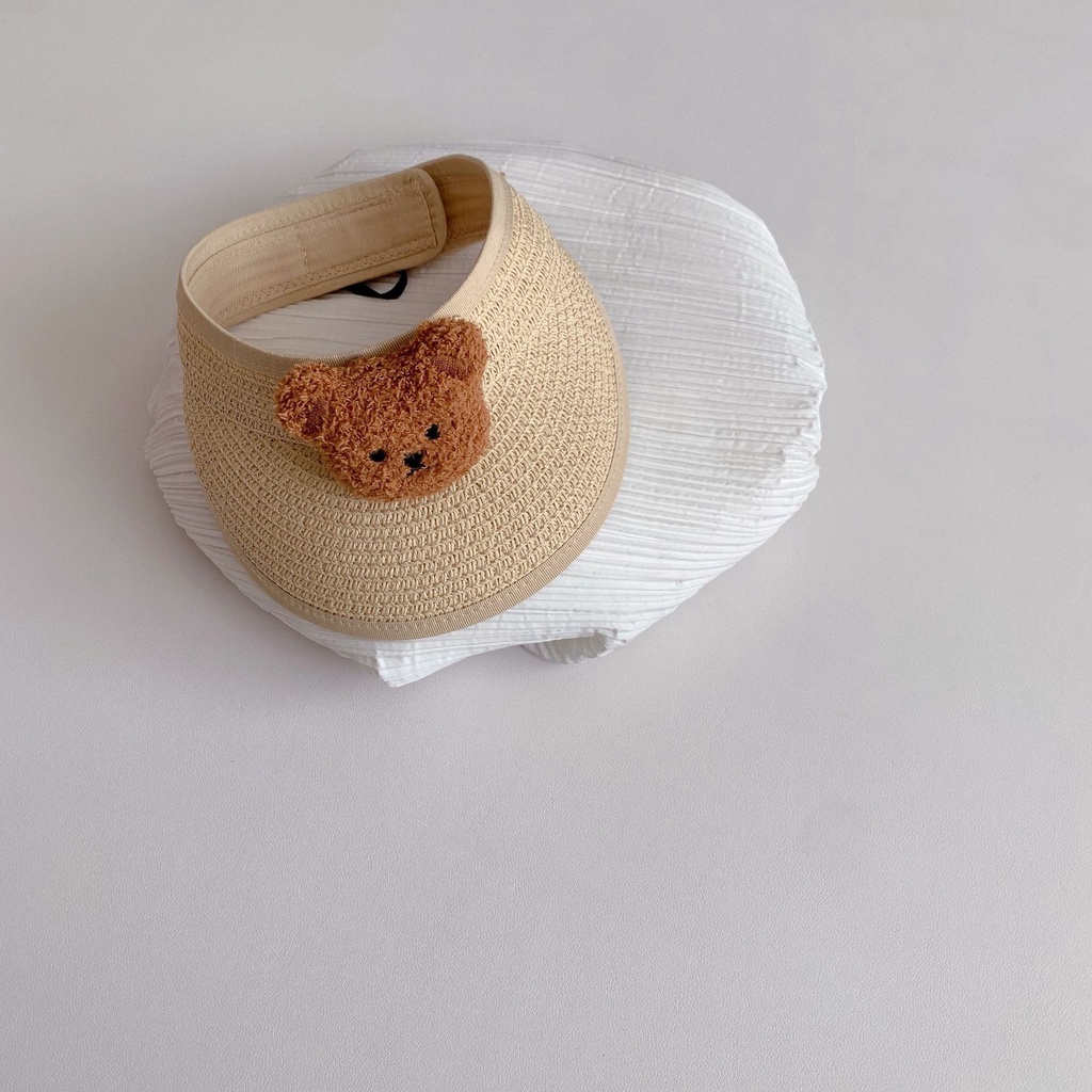 Nón Lưỡi Trai Hở Chóp Bằng Cói Phong Cách Hàn Quốc Dễ Thương Dành Cho Các Bé