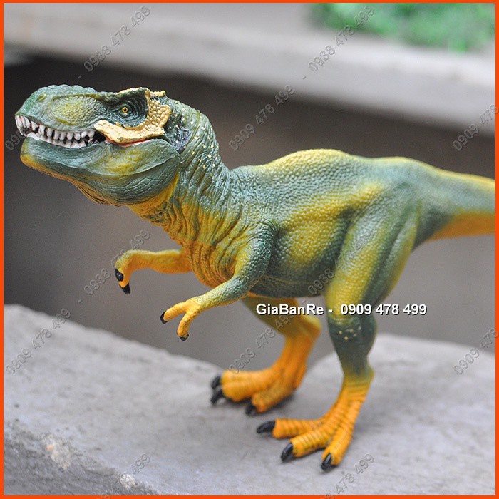 MÔ HÌNH KHỦNG LONG BẠO CHÚA T-REX - XANH LÁ CÓ KHỚP MIỆNG - 23CM - 7333.3