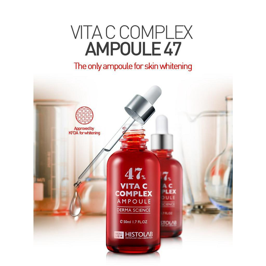 Serum Tinh Chất Làm Sáng Da HISTOLAB Vita C Complex Ampoule 47% - Giúp Tăng Sản Sinh Collagen, Giúp Da Căng Mượt