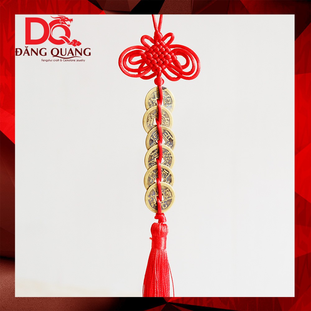 Dây tiền 6 xu may mắn Lục Đế phong thủy [Hàng loại 1 - đồng nguyên chất dày và sáng bóng] DQ031 | BigBuy360 - bigbuy360.vn