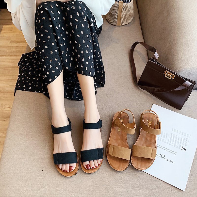 Sandal quai Ngang Chéo nữ chuẩn kiểu Hàn Quốc - quai dán siêu chắc chắn, tiện lợi, lên chân cực đẹp