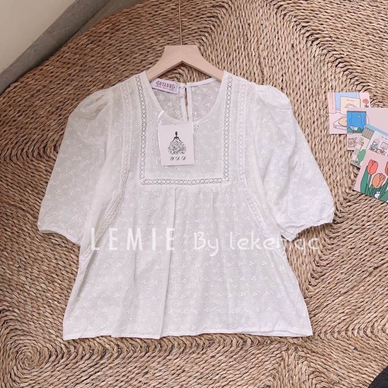 Áo Hoa Nhí Tay Bồng Dáng Xuông Babydoll Hoạ Tiết Thêu Basic A26 Ảnh Thật Video Lekemqc 🦋