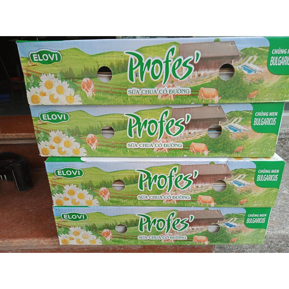 Sữa chua ăn Elovi có đường Profes' - Thùng 48 hộp