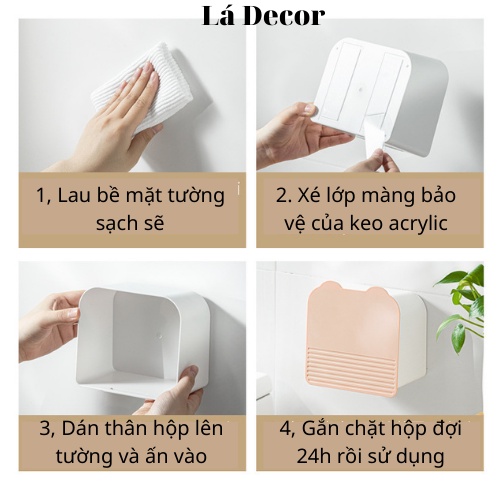 Hộp đựng tăm bông, bông tẩy trang, băng vệ sinh, bông phấn trang điểm gắn tường trong phòng tắm tiện lợi Ládecor