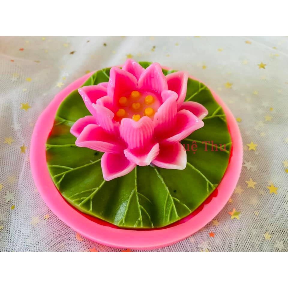 Khuôn silicon Hoa Sen, Lá Sen, Gương Sen, Sen Thái  làm bánh rau câu 3D 4D nhấn xôi