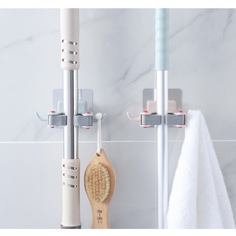 Móc - Giá Dán Tường Treo Chổi &amp; Cây Lau Nhà, Sản Phẩm Tiện Dụng, Móc Dán Tường Đa Năng, Kingler 4029