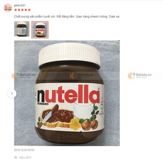 Nutella mứt hạt phỉ - chocolate phết bánh mì hũ 350g