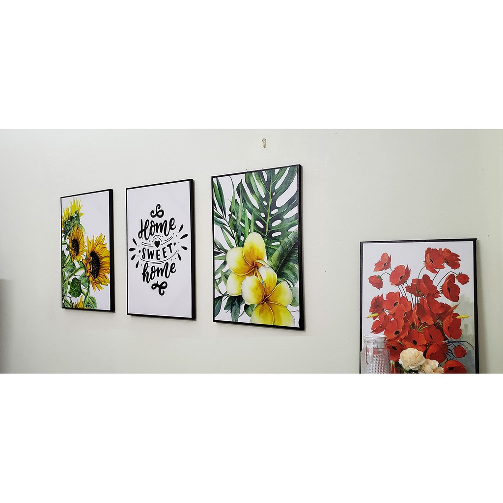 Tranh treo tường,bộ 3 bức tranh hoa hướng dương A03 CHỌN KHUNG
