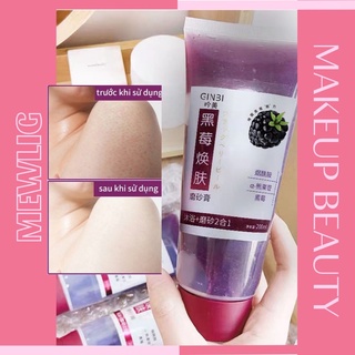 Kem tẩy tế bào chết body, làm sáng da quả mâm xôi, loại bỏ da sần sùi, dưỡng trắng toàn thân cho nam nữ tuyp 200ml