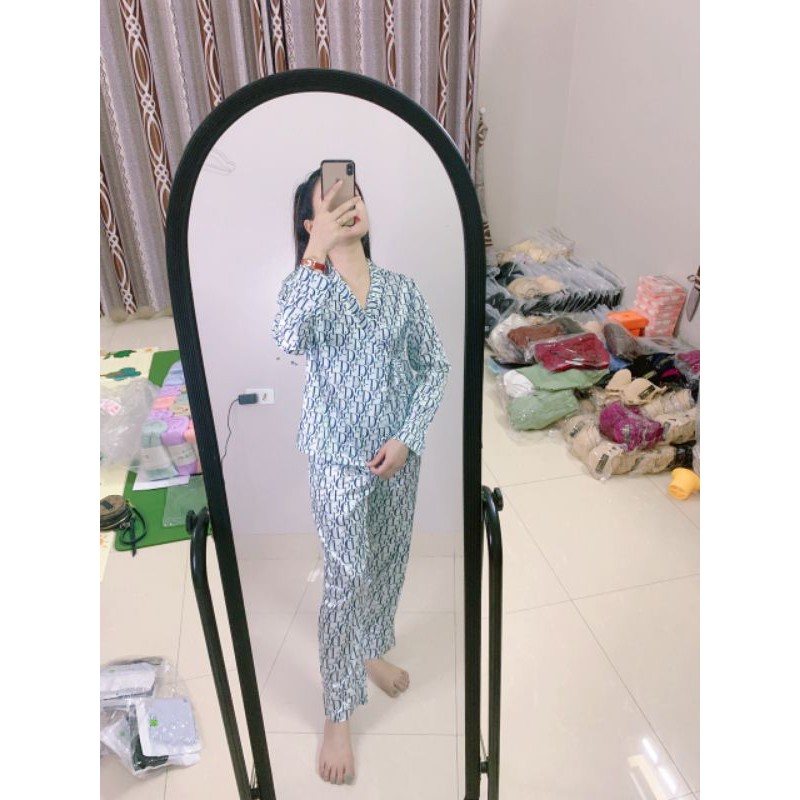 THANH LÝ NEW Pijama lụa dài tay tiểu thư dễ thương kute