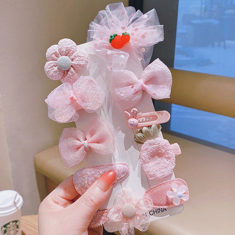 Set 10 Kẹp Tóc Nơ Dễ Thương Cho Bé Gái
