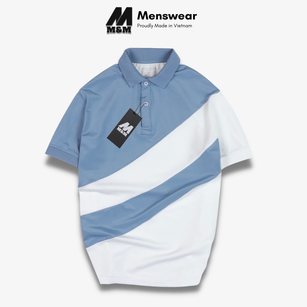 Áo Thun Polo Nam M&M Phối Sọc Vải Cotton CoolMax Pique Xuất Xịn Chuẩn Form Dày Dặn HC115