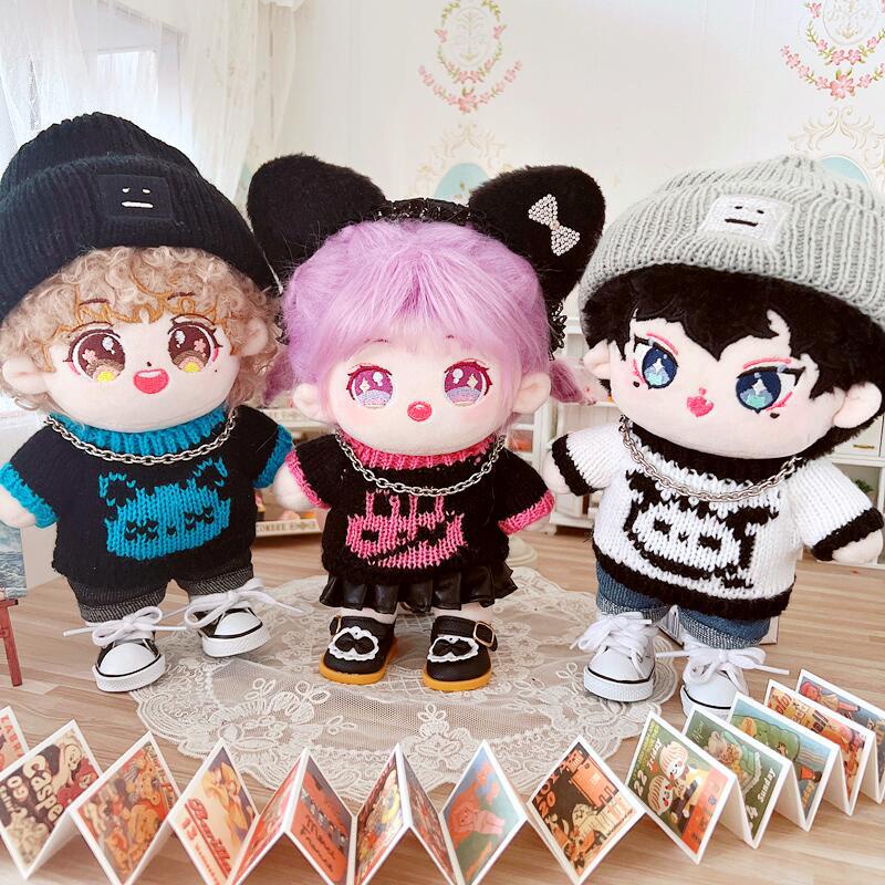 Búp Bê Mặc Áo Sweater Vải Cotton Thiết Kế Dễ Thương Cho Búp Bê 20cm