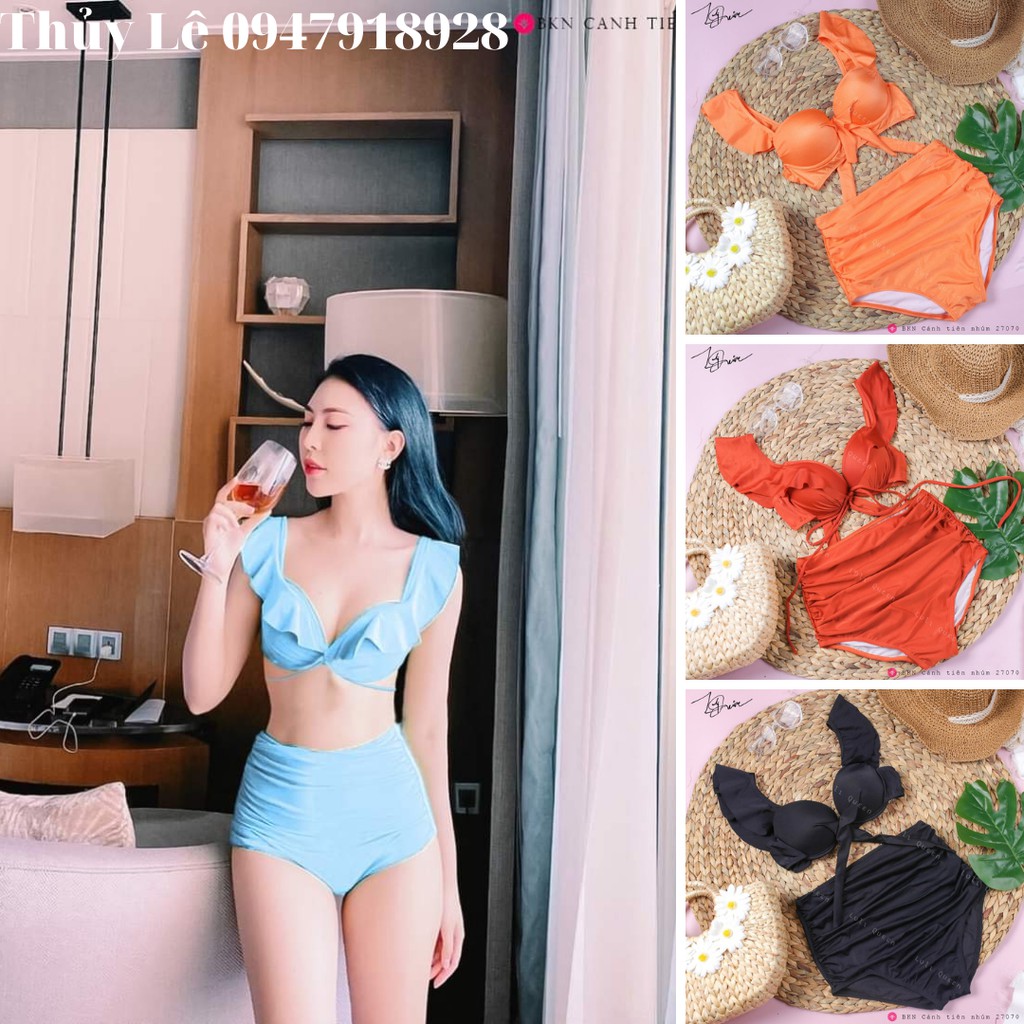 Bikini 2 mảnh cánh tiên SIÊU XINH, quần cạp cao che khuyết điểm, tôn dáng