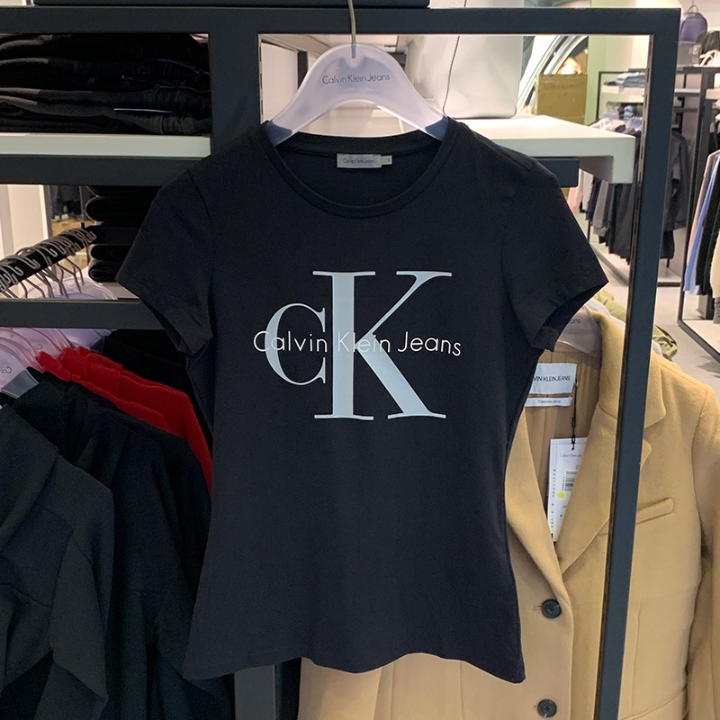 Áo Thun Tay Ngắn Màu Trơn In logo ck Cỡ Lớn Thời Trang Cho Nam Và Nữ207472