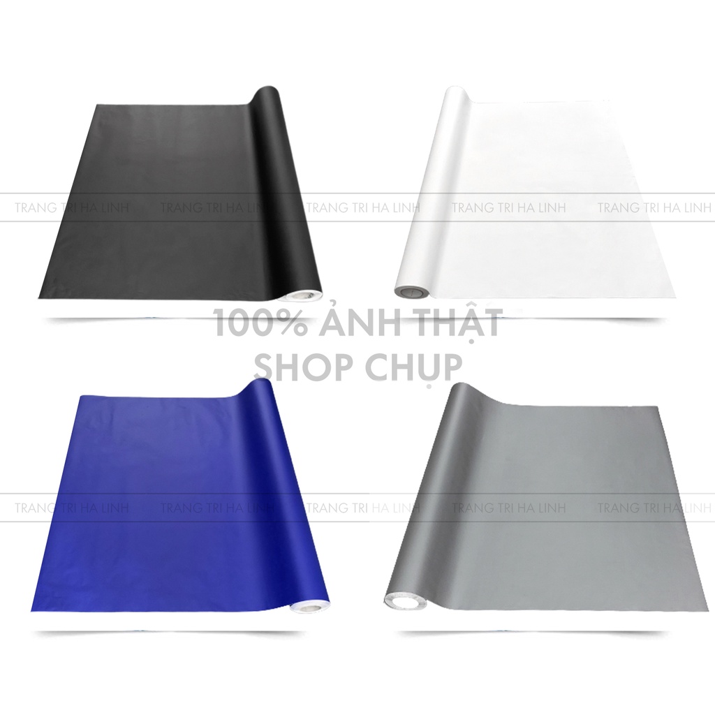 Decal trắng nhám bóng dán bàn tủ kính, dán xe màu đen hồng cam vàng đỏ khổ 1.2mx0.5m
