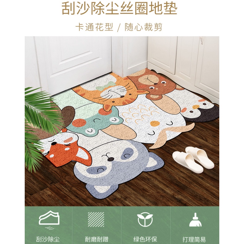 Thảm Lót Sàn Hình Tròn Bằng Pvc In Hoạt Hình Dễ Thương