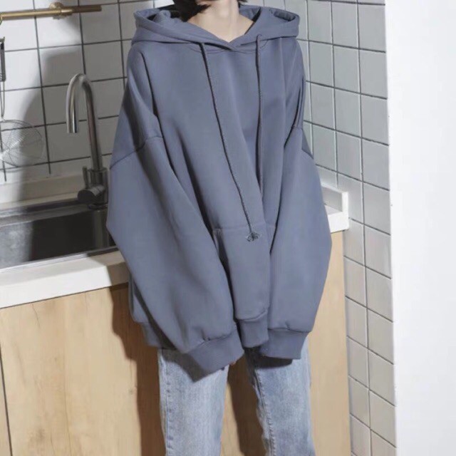 Áo Hoodie Trơn Màu Xám Ghi - Hoodie Gray Basic