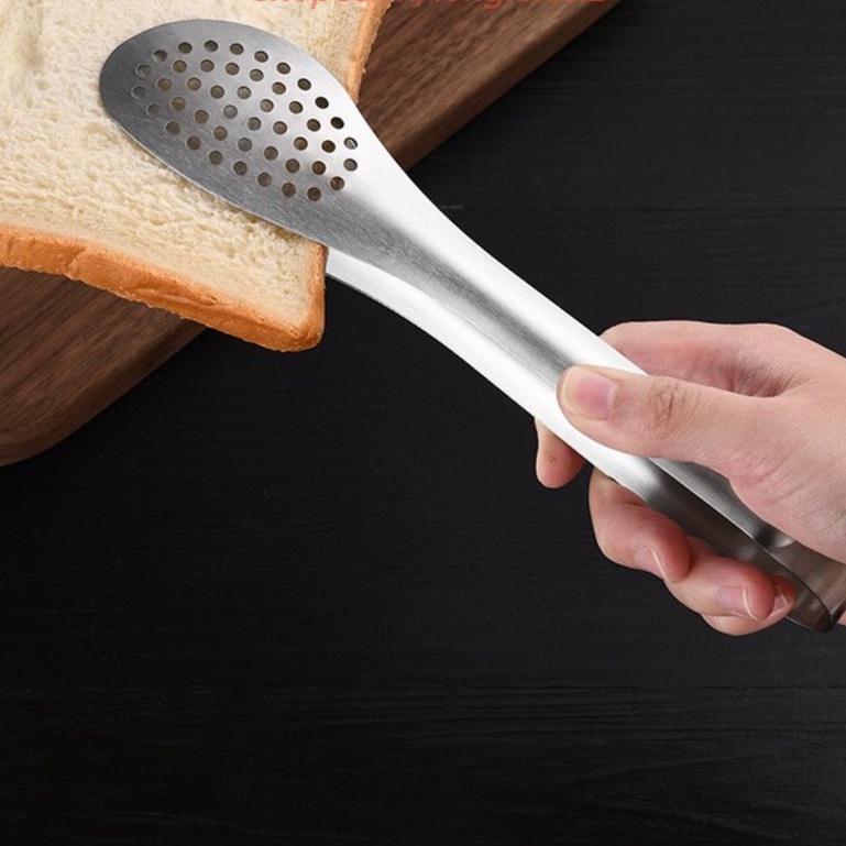 Kẹp gắp thực phẩm bằng thép không gỉ kẹp nướng có lỗ ráo nước tiện dụng cho nhà bếp kích thước 13cm - GIADUNGHANOI39