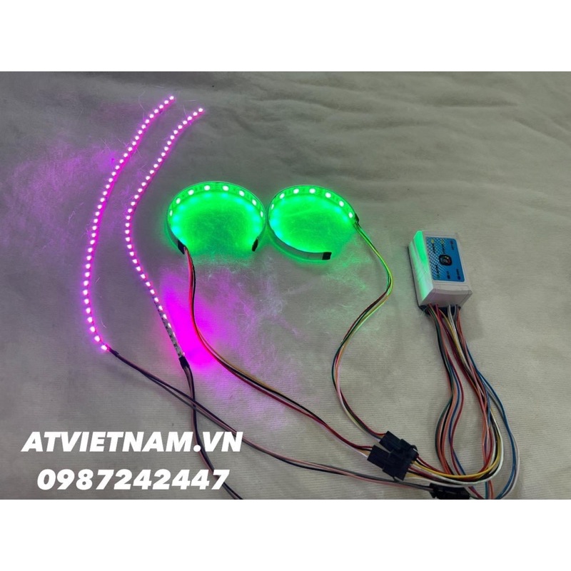 Bộ LED dây Hắt Ngang chỉnh app , dây Led nhỏ siêu sáng
