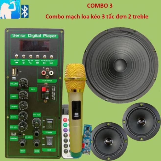 Combo mạch loa kéo CS8676 loa 3 tấc đơn treble đôi