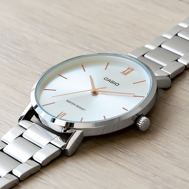 Đồng hồ nam dây kim loại Casio chính hãng Anh Khuê MTP-VT01D-7BUDF (40mm)