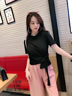 Áo sẻ tà chít eo