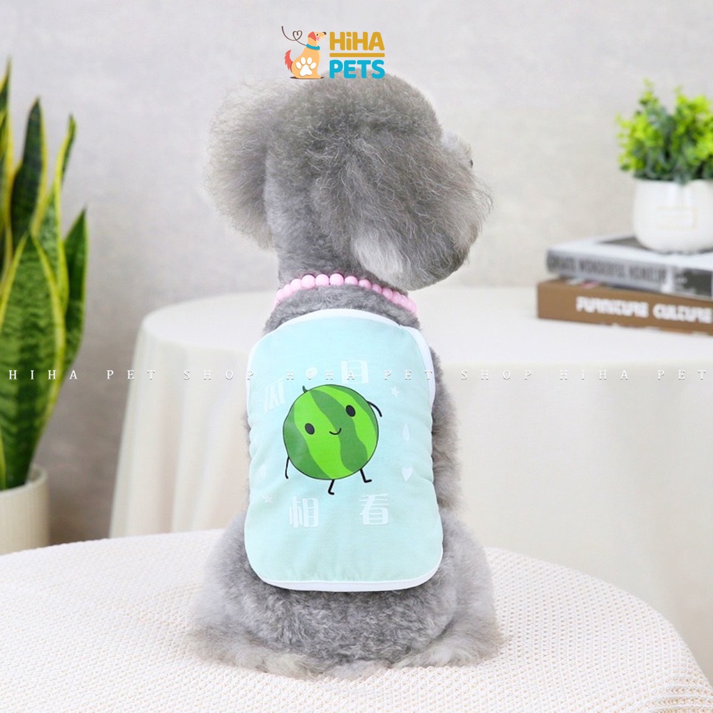 Quần Áo Thun Ba Lỗ Cho Chó Mèo Cotton 100% Quần Áo Thú Cưng 2 Dây Mát Mẻ Dễ Thương Hihapet.