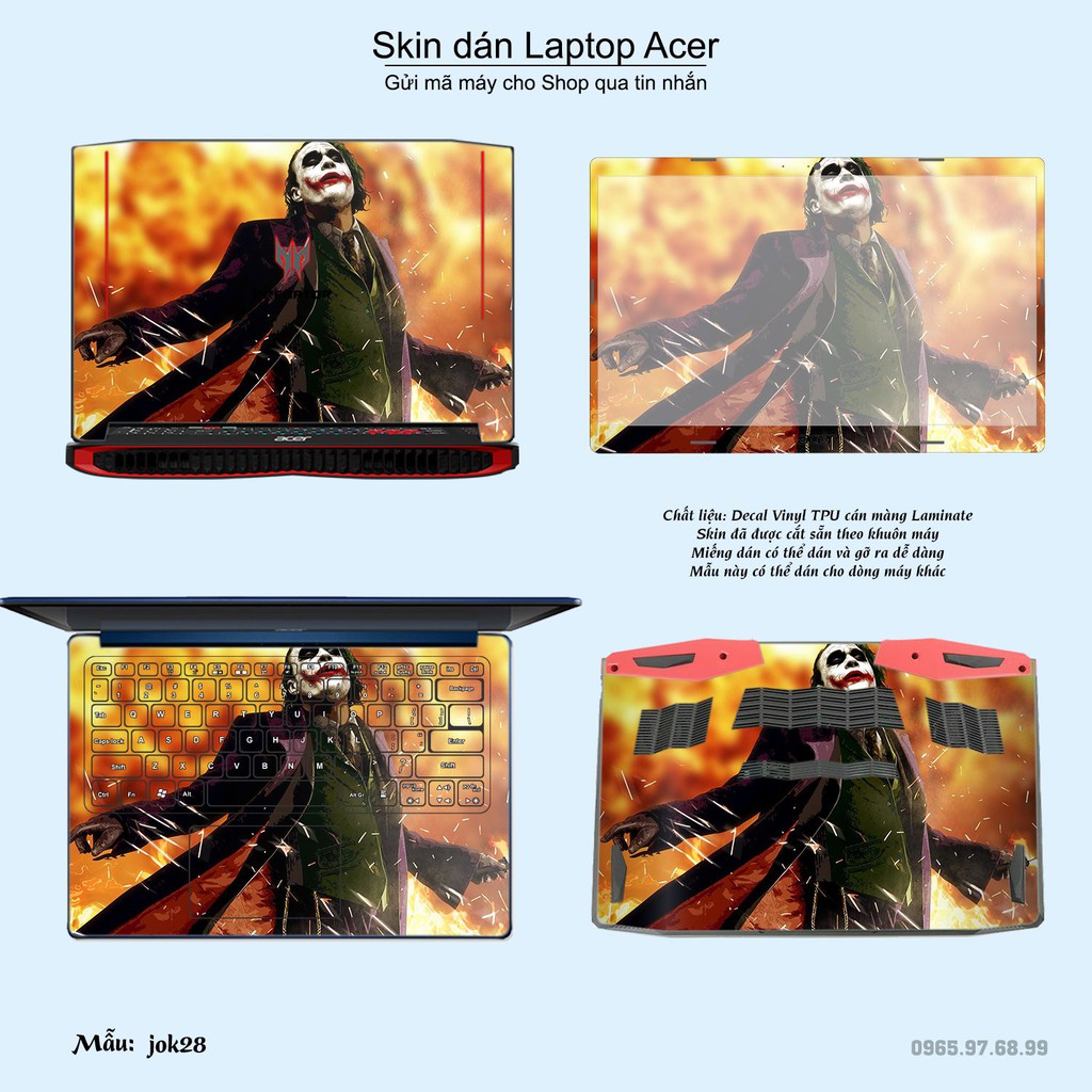 Skin dán Laptop Acer in hình Joker nhiều mẫu 4 (inbox mã máy cho Shop)