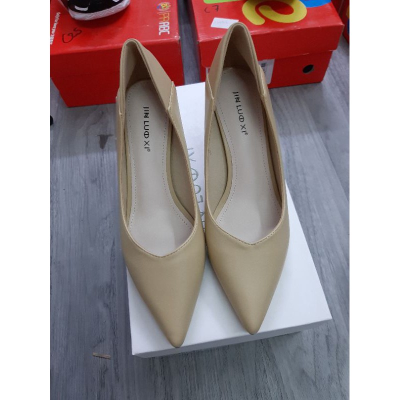 giày cao gót jinluoxi, da lì 5cm