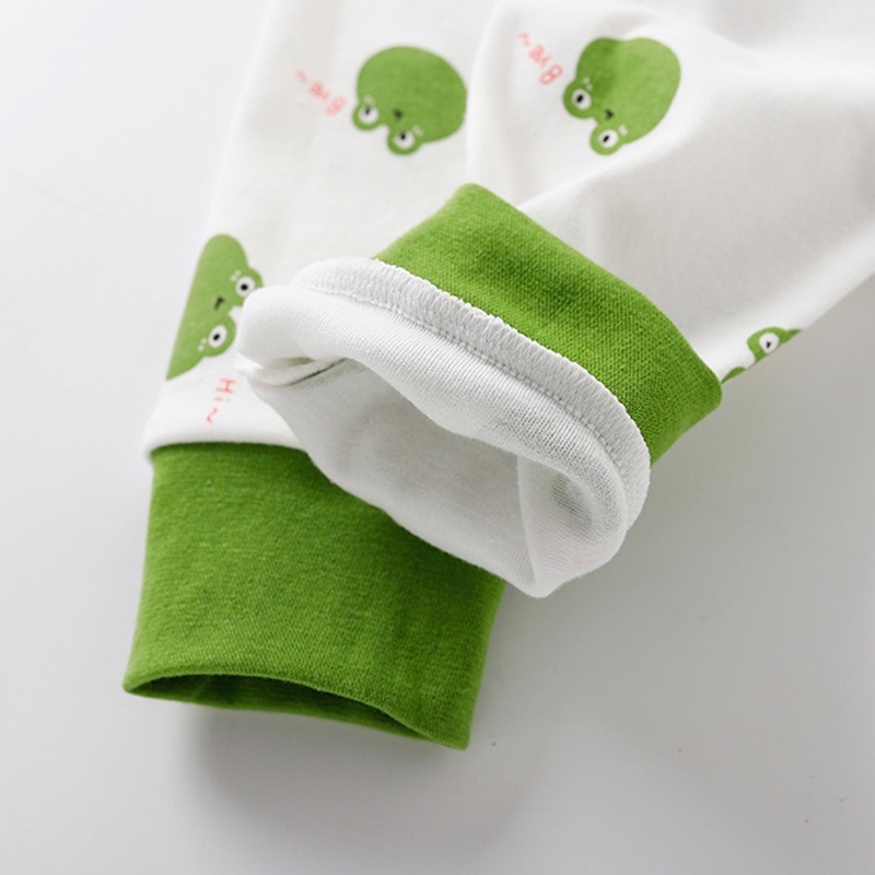 Bộ Đồ Ngủ 100% Cotton In Họa Tiết Chú Ếch Trắng Dành Cho Bé Trai Gái 2-12 Tuổi