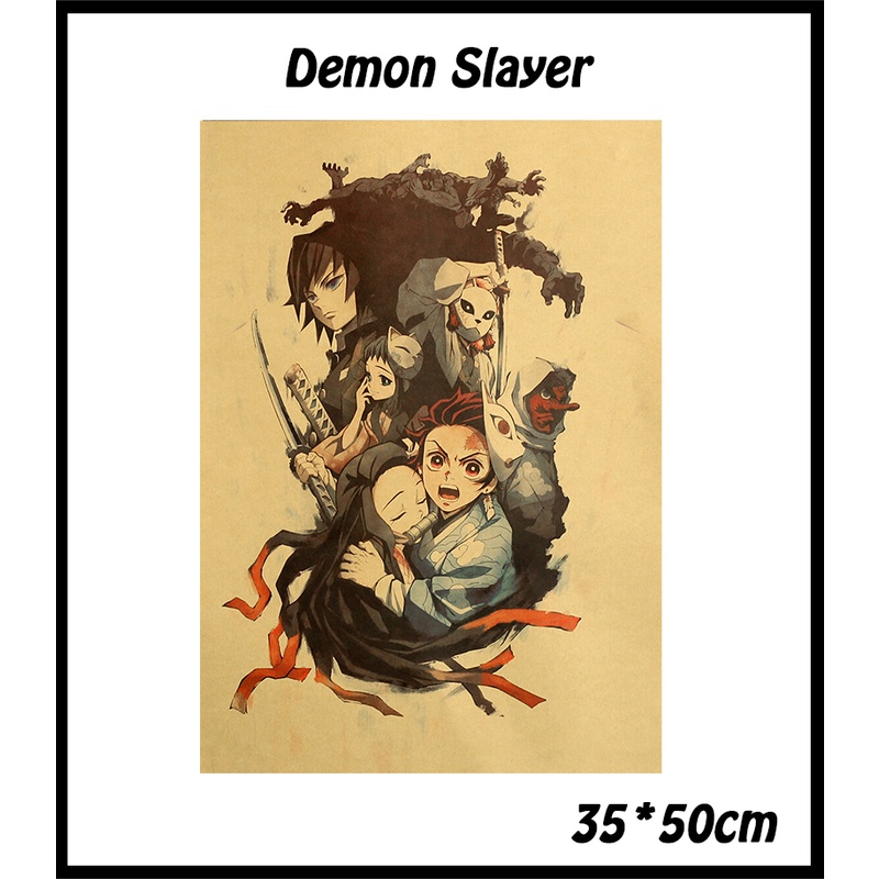 Áp Phích Dán Tường Trang Trí In Hình Anime Demon Slayer ”Season 1” 35*50cm