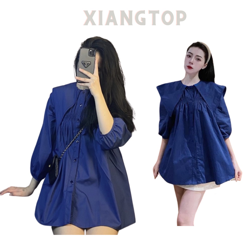 [Mã 44FASHIONSALE170 giảm 10K đơn 50K] áo babydoll tiểu thư cổ bèo PN00345 chuyensiquanaonugiare